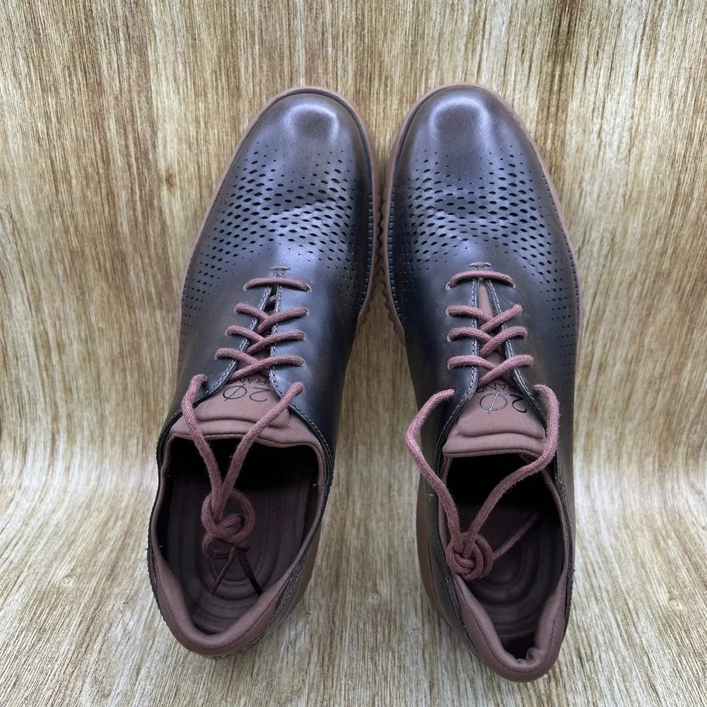 Cole Haan 2.Zerogrand Men's Size 9.5 M Laser Lined Brown Dress Shoes C25530